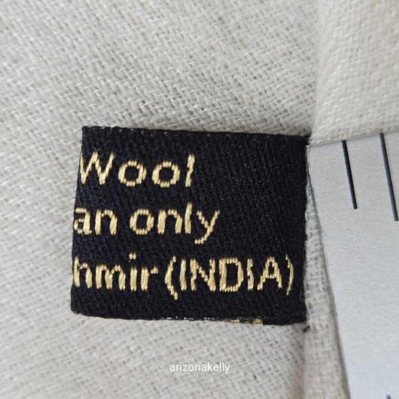 Wool Scarf With Colorful Chain Stitch Embroidery Flowers Vines - Picture 9 of 16